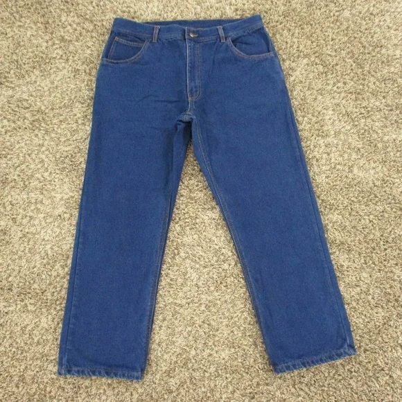 Key Apparel Jeans Men's 38x30 Dark Wash Straight Leg Flannel Lined Denim - Picture 1 of 8